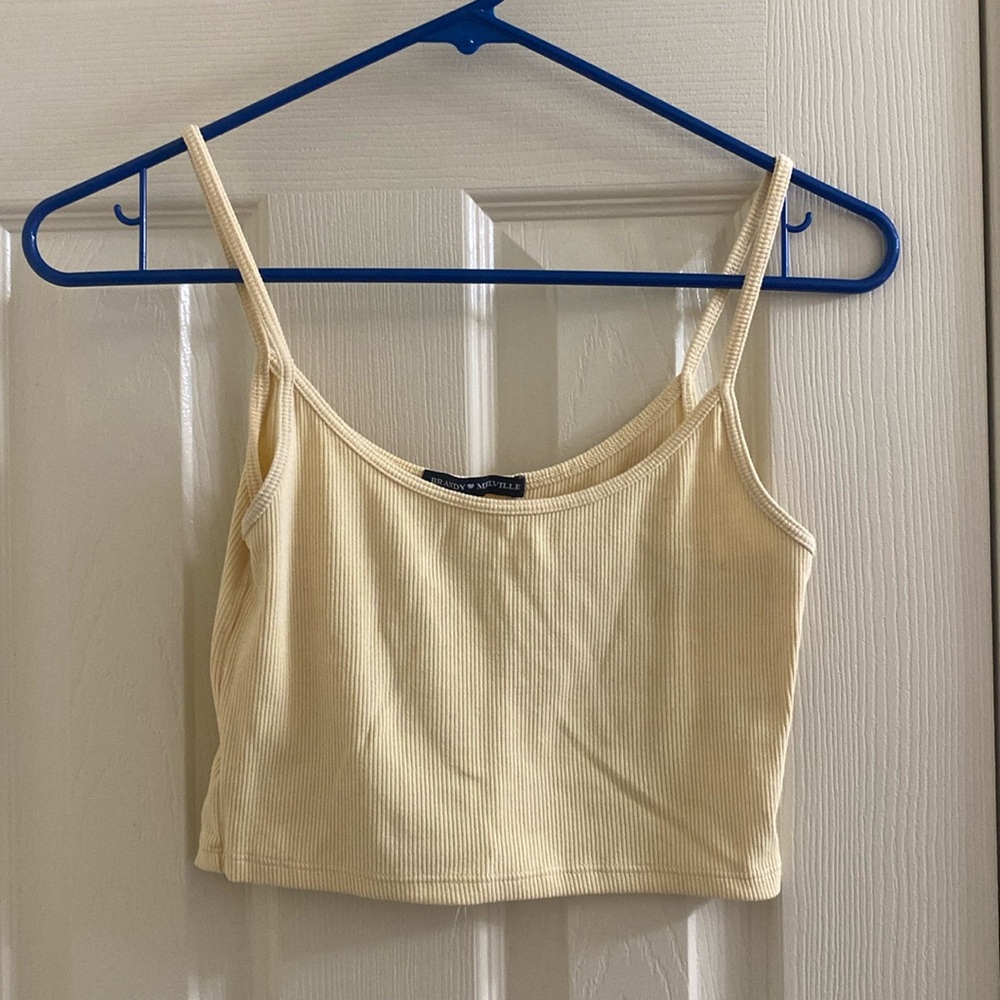 Pale yellow brandy Melville tank top